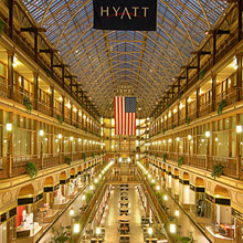 Cleveland Hyatt Regency Arcade lit up